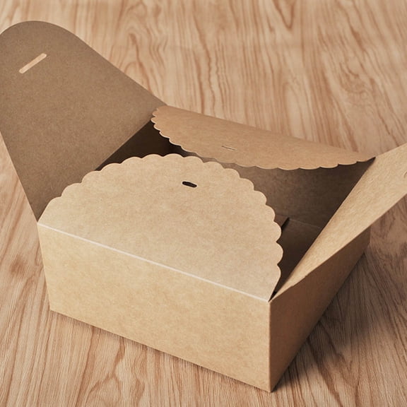 GOOHOCHY 10 Pcs Brown Kraft Paper Gift Box Set with Ribbons for Party Favors and Treats 18x18x8 CM