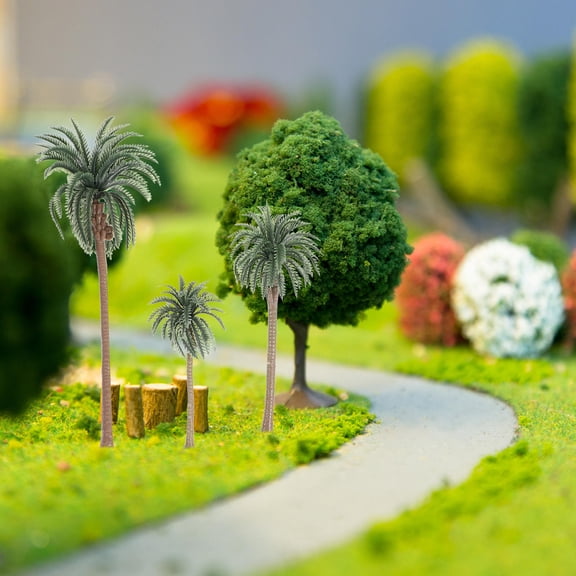 GOOHOCHY Miniature Palm Tree Green Synthetic Material 10 Pcs