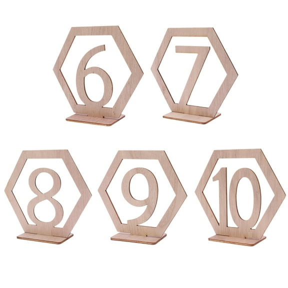 FUEENIRVA Rustic Wedding Table Number Signs with Modern Khaki Wood Holders, Set of 10 Elegant Reception Decor