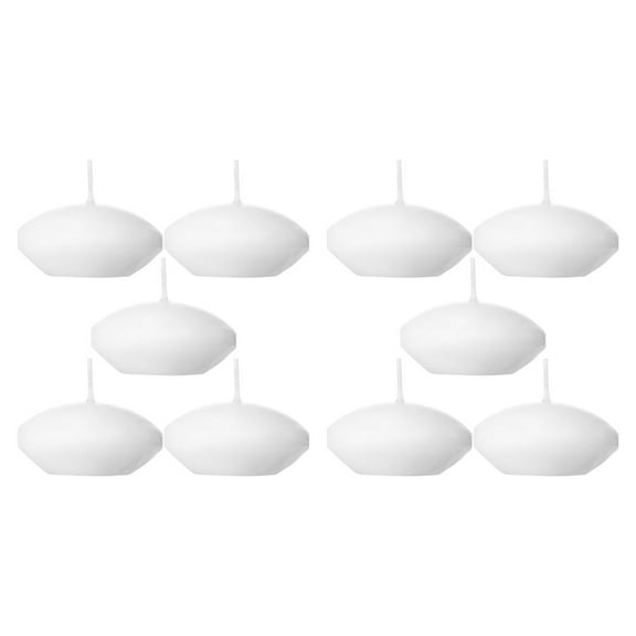 GOOHOCHY 10 Pcs Drip Water Floating Candle Pool Party 4.00X4.00X2.00CM White