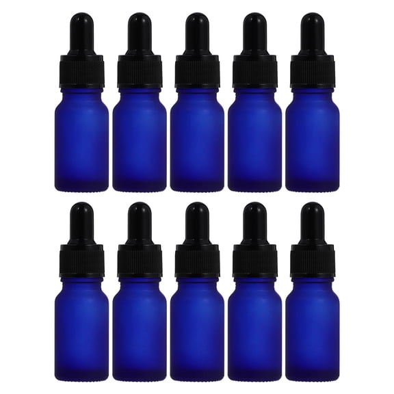 GOOHOCHY 10 Pcs Frosted Glass Bottle Essential Dropper Bottles