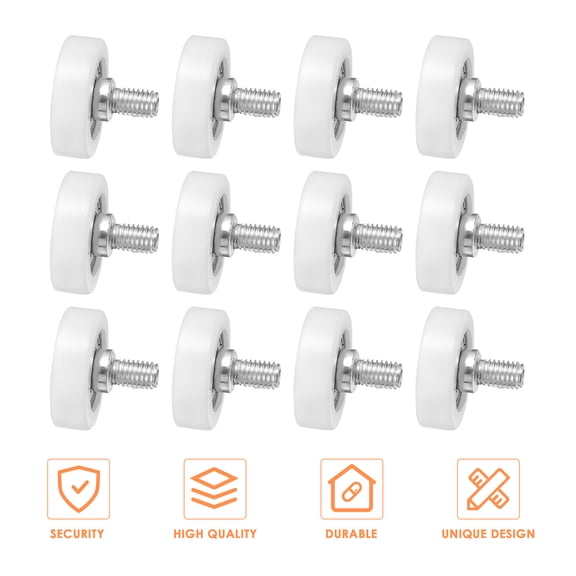 FUTUREORYY 10Pcs White Plastic Bearing Pulley Roller Wheels for Smooth Rolling Vending Machine Accessories