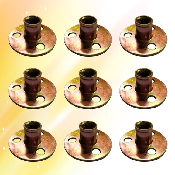 FUEENIRVA Threaded Insert Nuts Rivet Nut Golden Metal 10Pcs