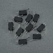 Mobutofu 10Pcs Micro Electric Pin Type Momentary Push Button Switch for Charging with Plastic Housing Black