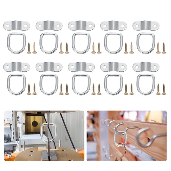 GOOHOCHY  10 Pcs Hitch Trailer Practical Truck D- Shaped Buckle Hook Tie down Cargo