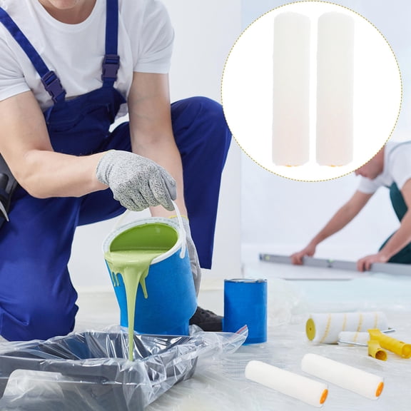 GOOHOCHY 10 Pcs Hot Melt Brush Head Roller Wall Painting Covers Child