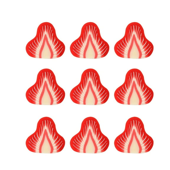 GOOHOCHY 10 Pcs PVC Strawberry Slice Decorations, Realistic Fruit Slices for Crafts, DIY, Nail Art, and Home Decor