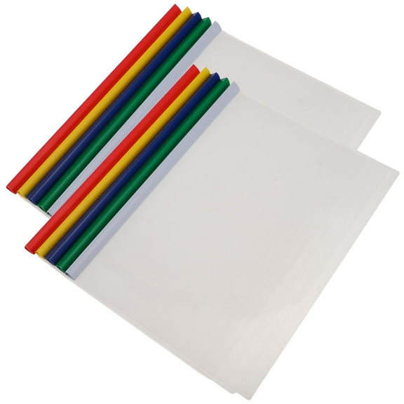 GOOHOCHY 10-Pack Plastic File Folders A4 Large Capacity Document Organizer with Sliding Rod, Office & School Document Binder Supplies