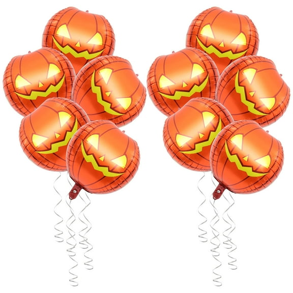 GOOHOCHY 10 Pcs Pumpkin Foil Balloons Halloween Decoration Decorations Child Orange
