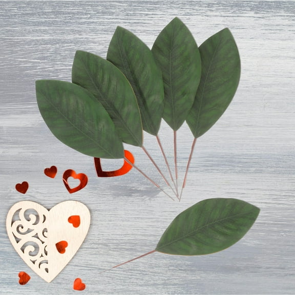 HONMEET 10Pcs Green Artificial Leaves for Photo Props and Decorative Jungle Theme Events