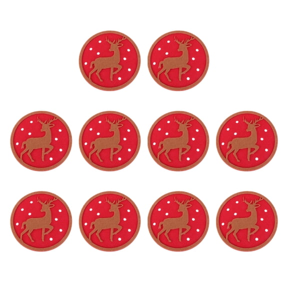 GOOHOCHY  10 Pcs Round Elk Coaster Creative Design Coasters Restaurant
