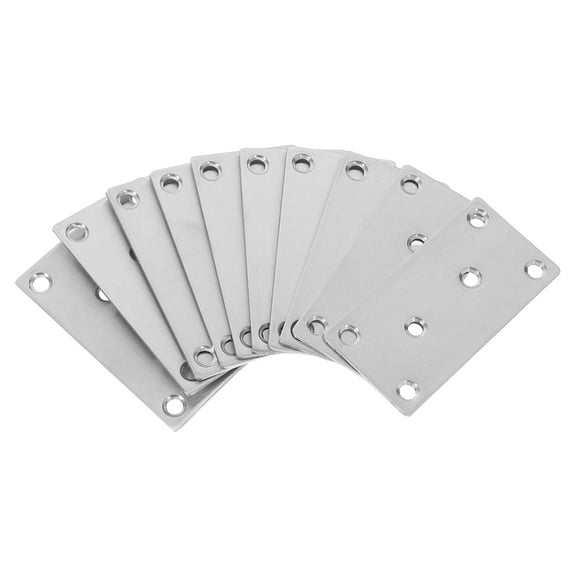 GOOHOCHY 10 Pcs Stainless Steel Flat Straight Brace Brackets Metal Shelf Support Brackets Joining Plate For Mending Repair Plate Fixing Bracket Connector