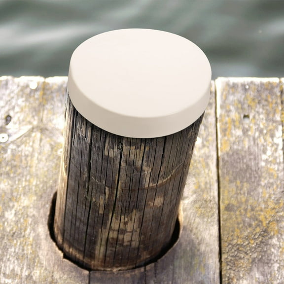 GOOHOCHY  10 Pcs Wooden Stake Protection Cover Marine Dock Cap Pilings White