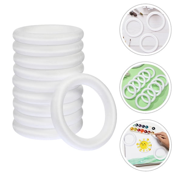 GOOHOCHY Unfinished Foams Circle White 10Pcs 4.72X4.72X0.75in
