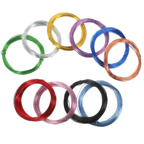 GOOHOCHY Jewelry Making Wire Green Anodized Aluminum 10 Rolls 1mm Thickness 10m Per Color