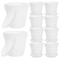 thumbnail image 1 of GOOHOCHY 10 Sets Plant Plastic Flower Pot Succulent Pot 9.50X9.50X9.00CM White, 1 of 8