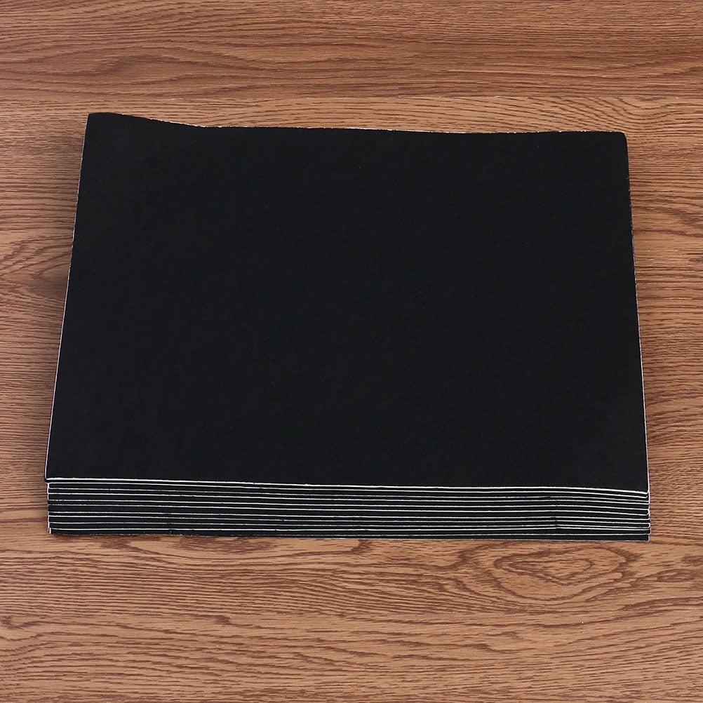 GOOHOCHY 10 Sheets DIY Felt Sticker Fabric Adhesive Flocked Cloth Black ...