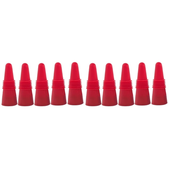 GOOHOCHY 10 pcs Wine Bottle Stopper Silicone Wine Cork Reusable Wine Bottle Saver