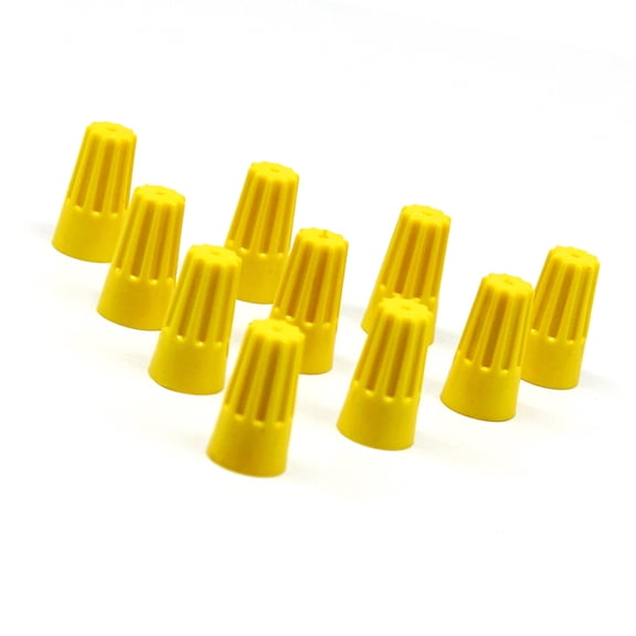 GOOHOCHY 100-Pack Wire Connectors Terminal Blocks Quick Screw Joints Spiral Pressure Line Caps Closed End Electrical Connectors Yellow