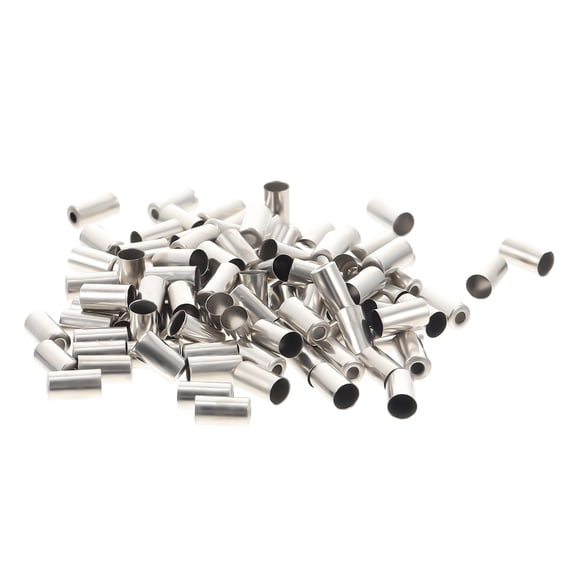 GOOHOCHY 100 Pcs Covers Copper Head Wire Cap Bike Cable End Caps 1X0.5X0.5CM Silver