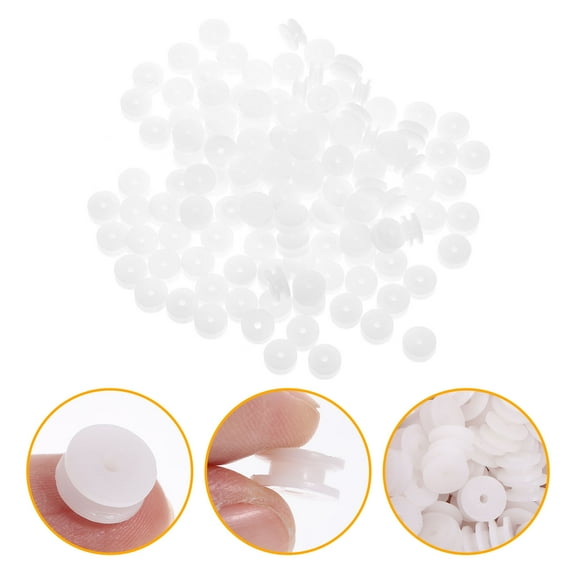 GOOHOCHY 100 Pcs DIY Model Toy Wheel Plastic Belt Pulley Pulleys Mini Gear White