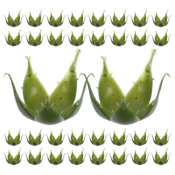 GOOHOCHY 100 Pcs Artificial Green Sepals Fake Flower Receptacle for Crafting Floral Arrangements