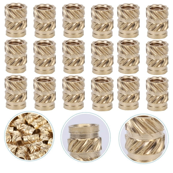 GOOHOCHY 100 Pcs Heat Resistant Insert Nut Embedment Nuts Threaded Golden