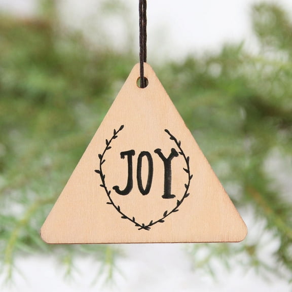 Mobutofu 100Pcs Beige Wood Triangle Slices with Hole Unfinished Wooden Pieces for DIY Crafts and Home Decorations