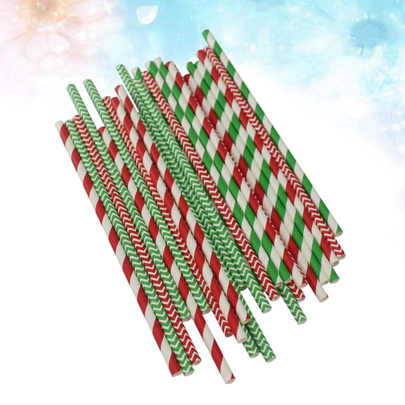 GOOHOCHY  100 Pcs/Pack Paper Straw Bubble Tea Plastic Drinking Straws Decorative