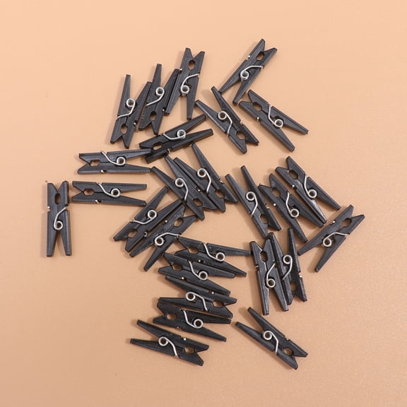 FUEENIRVA Black Classic Plastic Clips Multipurpose for Home Crafts Photo Hanging 100Pcs