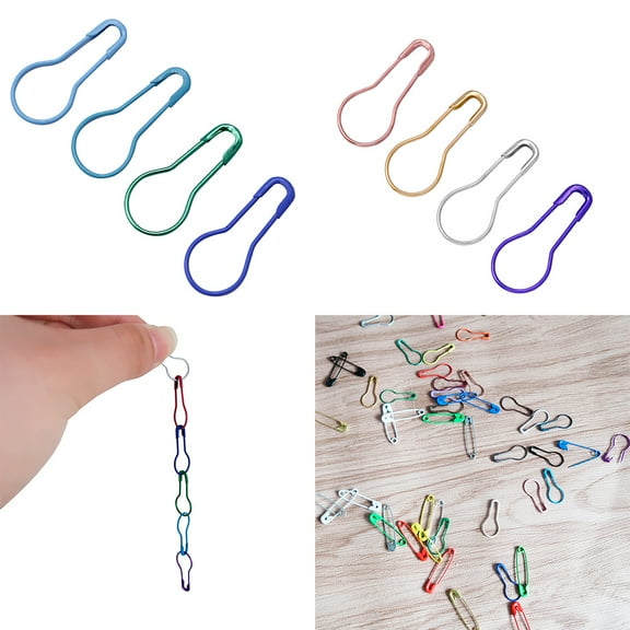 GOOHOCHY 100 Pcs Metallic Safety Pins for Sewing, Crafting, Clothes, and Bulb Markers for Projects