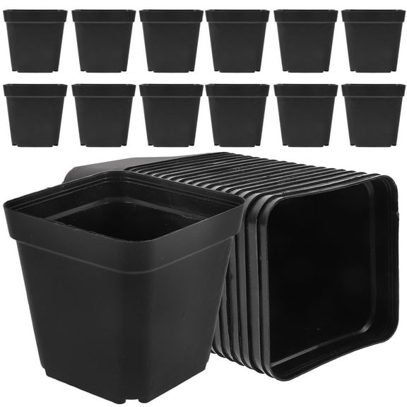 FUTUREORYY Flower Succulent Pots Plastic Black for Gardening 100Pcs 2.8x2.7x2.2in