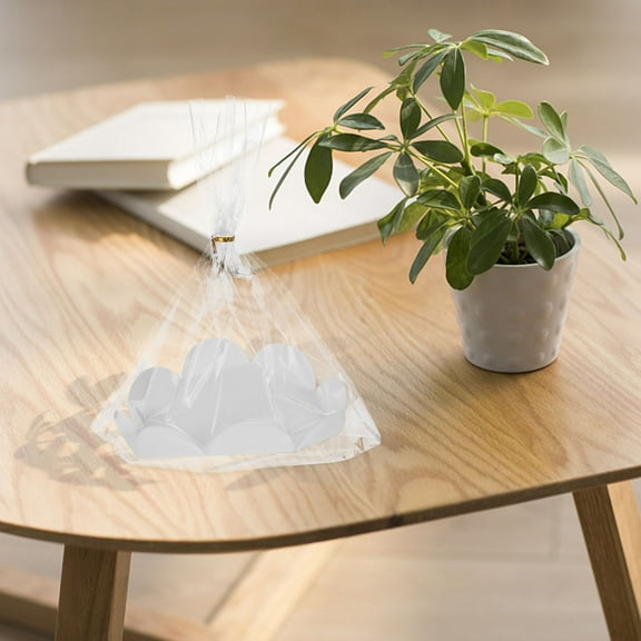 GOOHOCHY 100 Sets Chiffon Cake Packaging Bags With Paper Tray And Twist Ties For Toast Bread Cookie Candy Cake Bakery Present Packaging 6 Inch