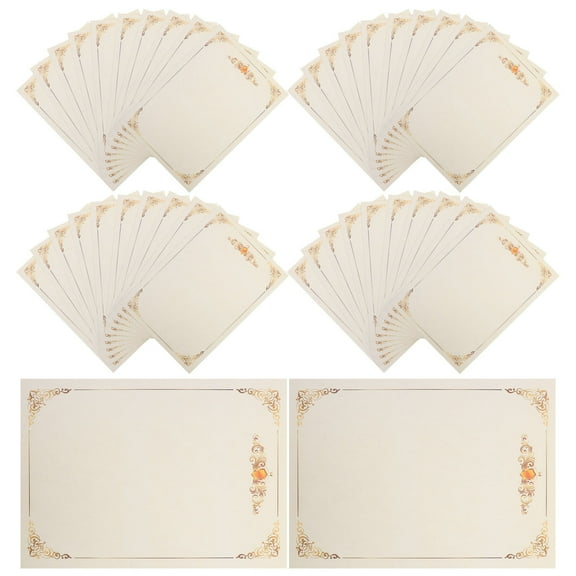 GOOHOCHY 100 Sheets Award Paper Certificate Certificated Blank Beige