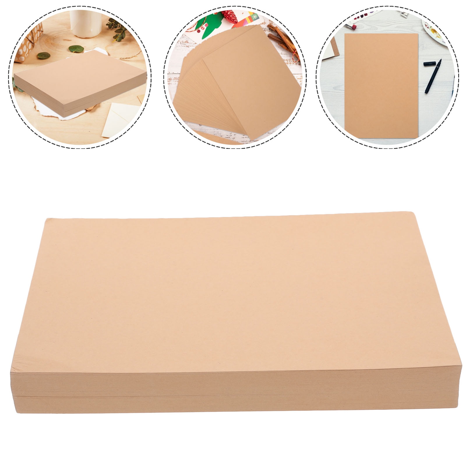 GOOHOCHY 100 Sheets Brown Kraft Cardstock Paper Letter Size 240gsm Thick Card Stock for Crafts, Invitations, Cards & Scrapbooking
