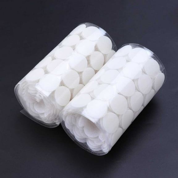 GOOHOCHY Wall Mounting Tape Sticky Tapes White 1000 Pcs 20mm Diameter Nylon