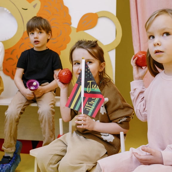 GOOHOCHY 100PCS Small Handheld Flags African American Hand Waving Flags Mini Bunting On Sticks  Independence Day Supplies for Memorial Day and Parades