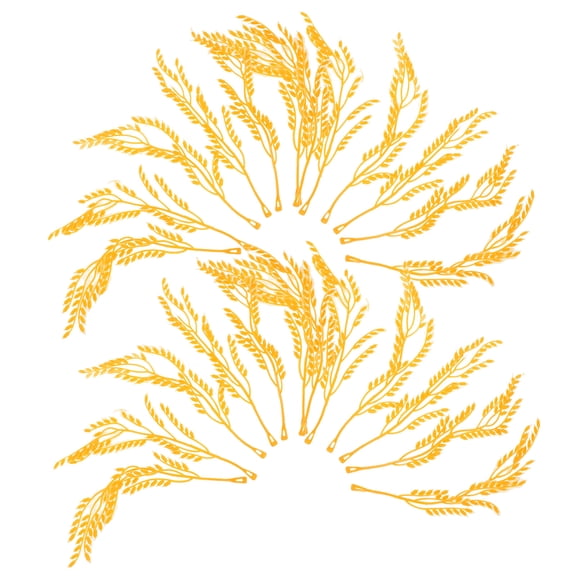 GETAJGHSD 100Pcs Simulated Yellow Wheat Stalks Plastic Grass Model for Home and Diorama Decor