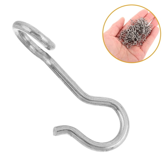 Mobutofu 100Pcs Plated Silver Stainless Steel S Hooks for Organizing Kitchen Utensils Bathroom Towels Garden