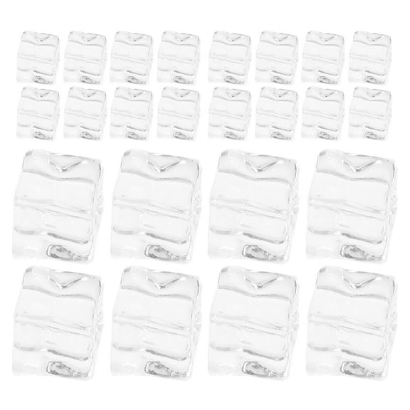 GOOHOCHY 100pcs Reusable Plastic Ice Cube Simulated Ice Cube Prop Washable Non-melting Fake Ice Cube Supply For Cocktails Photography