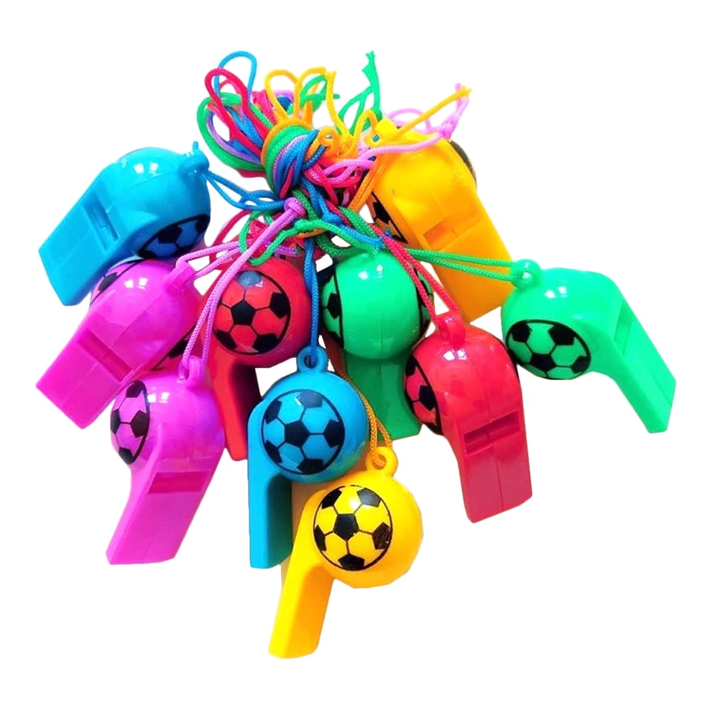 Bohue Football Whistles Colored Plastic Whistle Referee Whistle World Cup Toy Soccer Party Supplies For Kids (50