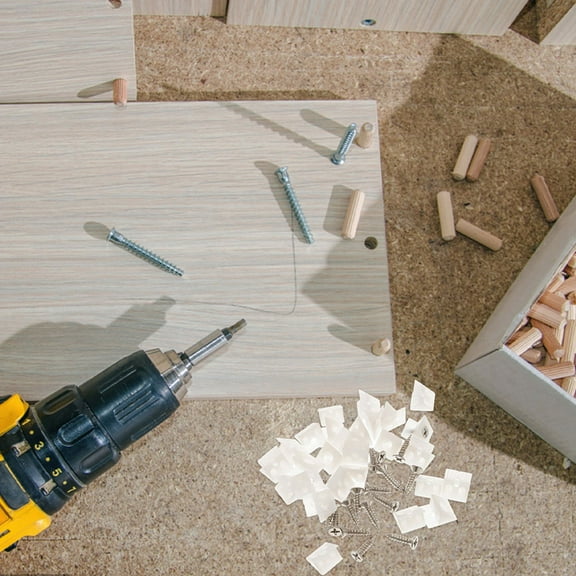 GOOHOCHY  106 Pcs Support Drawer Bottom Brackets Furniture Reinforcement White Drawers