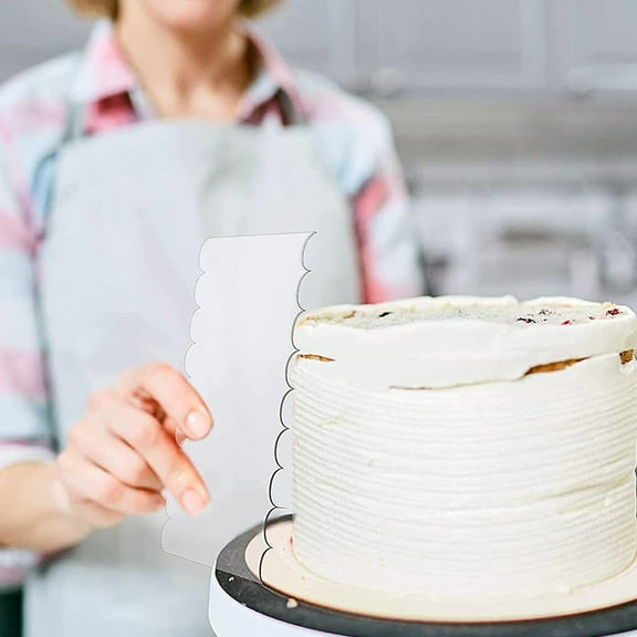 Mobutofu Simple Style Acrylic Cake Scrapers Transparent 10Pcs 9.4x3.9in