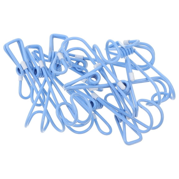 GOOHOCHY 10Pcs Blue Multi Purpose Clips With Hook For Laundry Room Use