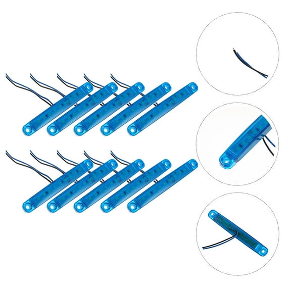 GOOHOCHY Side Light Car Rear Tail Light Blue Silicone Wire 10Pcs