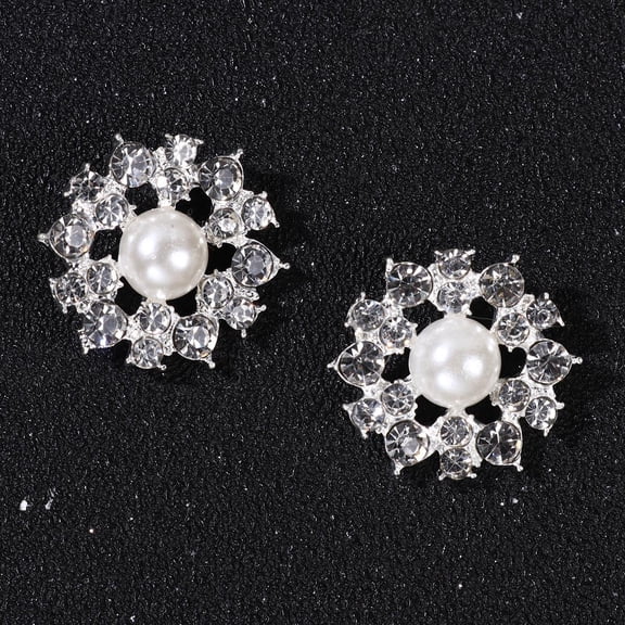 GOOHOCHY 10Pcs Buttons for Garment Diy Accessory Rhinestones Pearl Shape