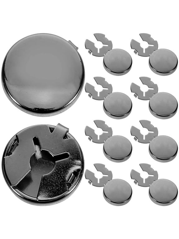 Large Black Copper Button Covers for Shirt Collar Dress Jacket 10 Pack