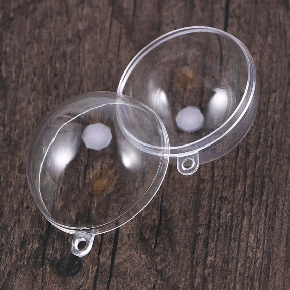 GOOHOCHY 10Pcs Fillable Baubles for Crafting Plastic Clear Baubles for Christmas Wedding