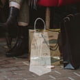 thumbnail image 1 of 10pcs Clear Transparent Tote Bags with Handles, Plastic Handheld Shopping Bags, Wedding, Wine, PVC Button Closure, 1 of 8