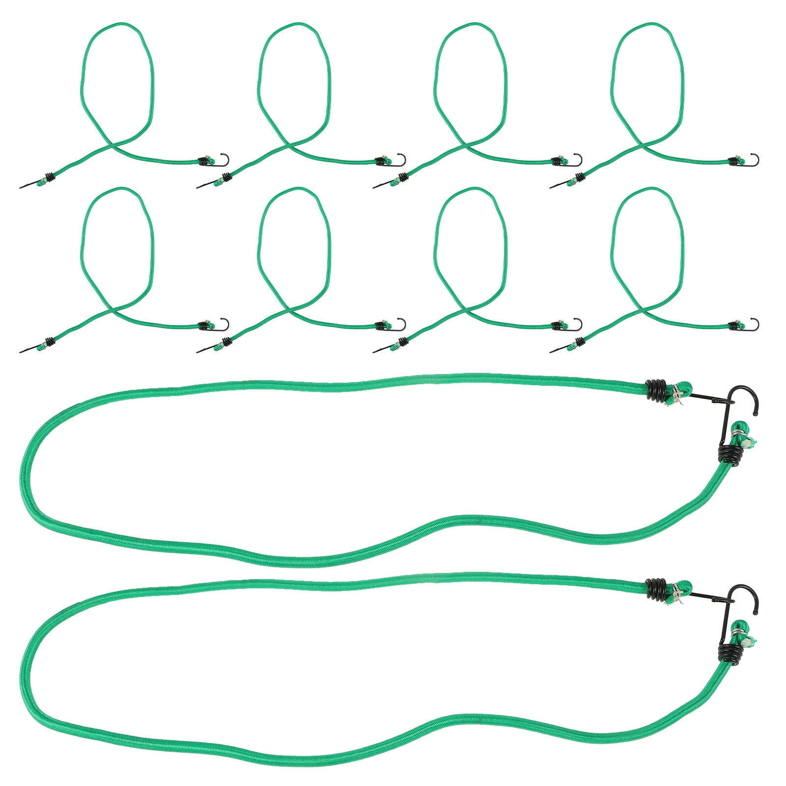 GOOHOCHY Travel Bungee Cords Green 10Pcs Portable Luggage Binding Cycling Hiking